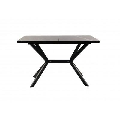 Стол ВВР Миллер Мрамор черный 3/черный №7, стекло 120-160/80